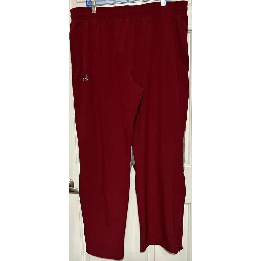 Under Armour Men's Heat Gear Loose Maroon Wind Pants Size 2XL